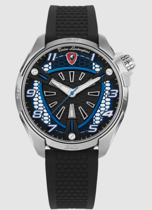best luxury Lamborghini SHOCK ABS Silver/Blue TLX_TLABSB-SS-R watches for men